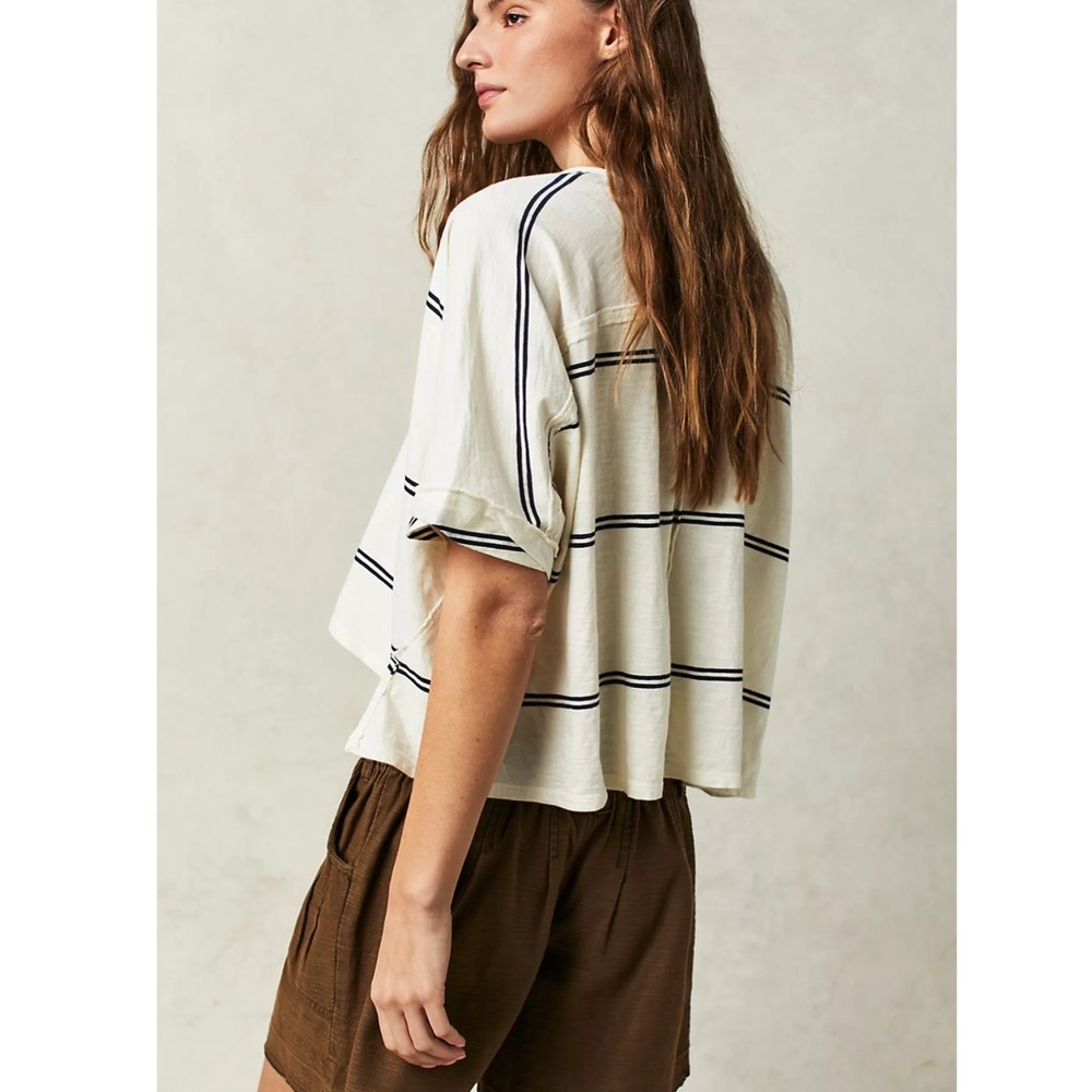 Free People X We The Free Care FP Jaydon Stripe Tee Shirt Top New - Picture 5 of 9